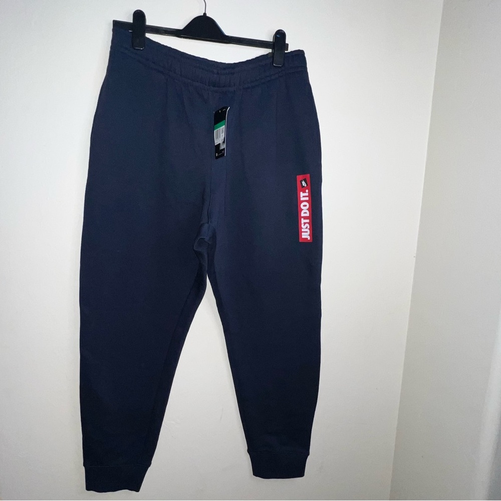 Nike Men's Dark Blue Jogger sweatpants with Red Logo